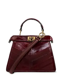 FENDI: Бордовая сумка-шоппер  Peekaboo ISeeU