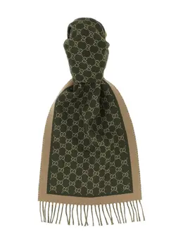 Gucci: Зелёный шарф 