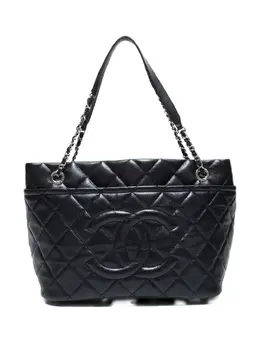 CHANEL Pre-Owned: Чёрная сумка-шоппер 