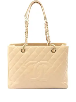 CHANEL Pre-Owned: Бежевая сумка-шоппер 