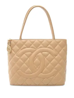 CHANEL Pre-Owned: Бежевая сумка-шоппер 