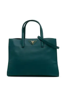 Prada Pre-Owned: Зелёная сумка-шоппер 