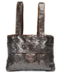 CHANEL Pre-Owned: Коричневая сумка-шоппер 