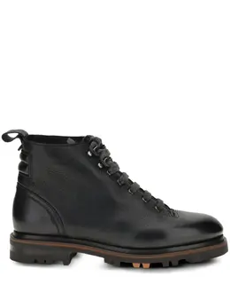 Santoni: Чёрные ботинки 