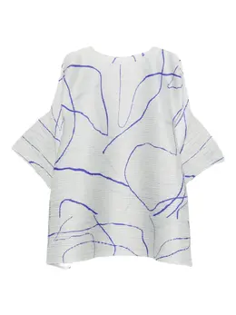 Pleats Please Issey Miyake: Топ с абстрактным принтом 