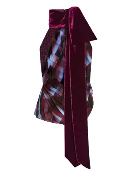 DRIES VAN NOTEN: Бордовый топ 