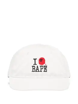 A BATHING APE®: Белая кепка 
