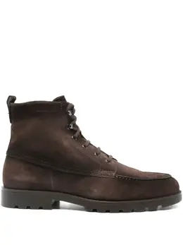 Santoni: Тёмные ботинки 