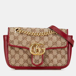 Gucci: Бежевая сумка  GG Marmont