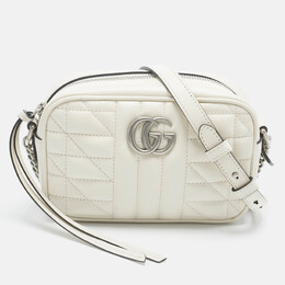 Gucci: Белая сумка  GG Marmont