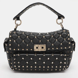 Valentino: Чёрная сумка на руку  Rockstud Spike