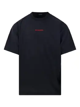 Balenciaga: Чёрная футболка 