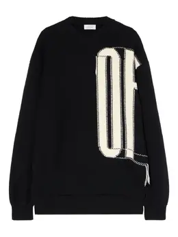 Off-White: Чёрный свитер 