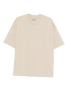 Carhartt WIP: Бежевая футболка  Script