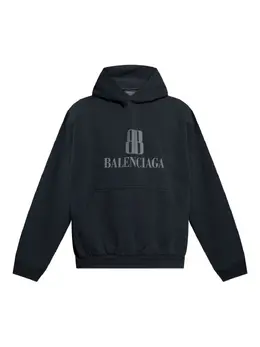 Balenciaga: Чёрная толстовка  BB
