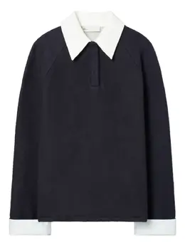 Tory Burch: Голубое поло 