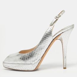 Jimmy Choo: Серебристые босоножки 