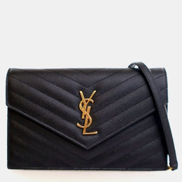 Saint Laurent Paris: Чёрный кошелёк  Envelope
