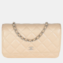 Chanel: Бежевый кошелёк 