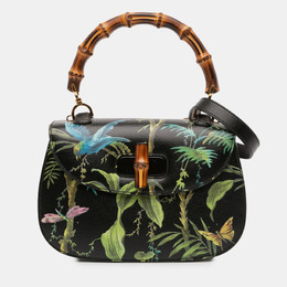 Gucci: Чёрная сумка  Bamboo