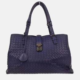Bottega Veneta: Фиолетовая сумка-шоппер  Intrecciato