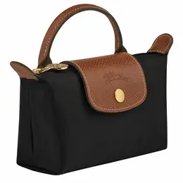 Longchamp: Чёрная сумка  Le Pliage