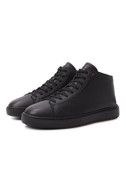 Santoni: Чёрные кеды  Cleanic