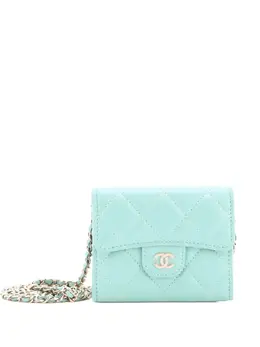 CHANEL Pre-Owned: Зелёный картхолдер 