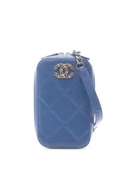 CHANEL Pre-Owned: Голубая сумка через плечо 
