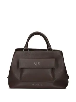 Armani Exchange: Коричневая сумка-шоппер 