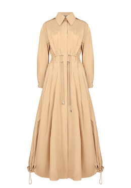 Alberta Ferretti: Бежевое платье 