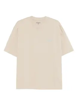 Carhartt WIP: Бежевая футболка  Script
