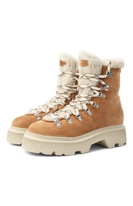 Santoni: Бежевые ботинки 