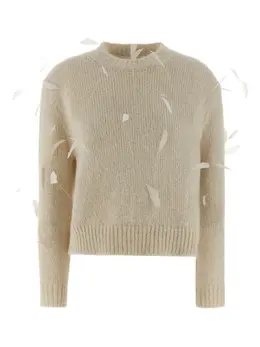 Jil Sander: Белый свитер 