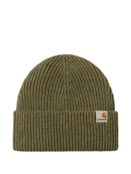 Carhartt WIP: Зелёная шапка 