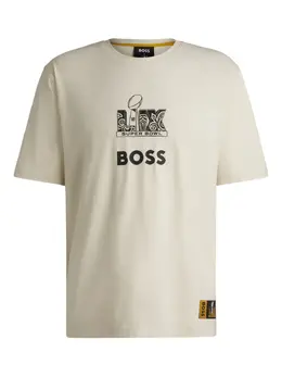 BOSS: Бежевая футболка 