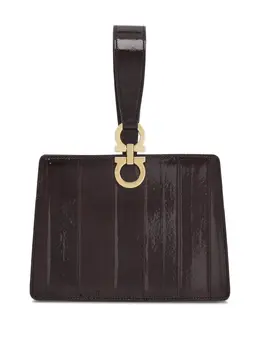 Ferragamo: Коричневая сумка-шоппер  Gancini
