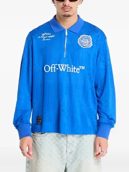 Off-White: Голубое поло 