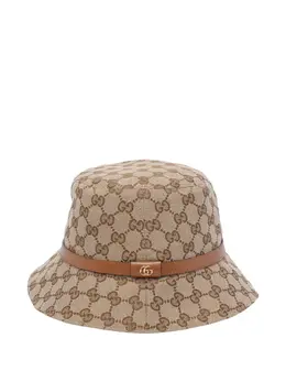 Gucci: Бежевая шляпа  GG