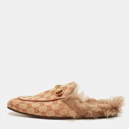Gucci: Коричневые сабо  Princetown