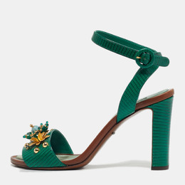 Dolce & Gabbana: Зелёные сандалии 