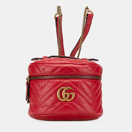 Gucci: Красный рюкзак  GG Marmont