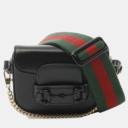 Gucci: Чёрная сумка  Horsebit 1955