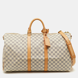 Louis Vuitton: Белая сумка  Keepall