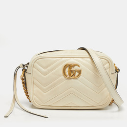 Gucci: Белая сумка  GG Marmont