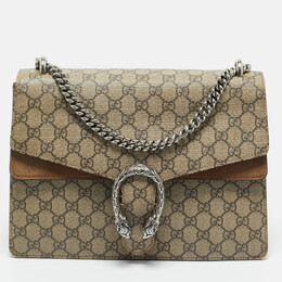Gucci: Бежевая сумка  GG Supreme