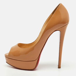 Christian Louboutin: Бежевые босоножки 