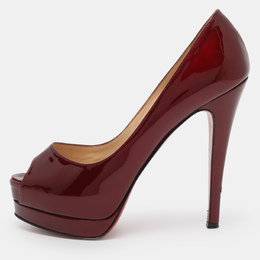Christian Louboutin: Бордовые босоножки 