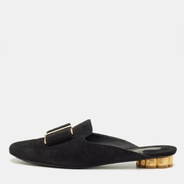 Salvatore Ferragamo: Чёрные сабо  Vara Bow