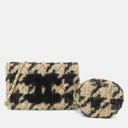 Chanel: Бежевый кошелёк 